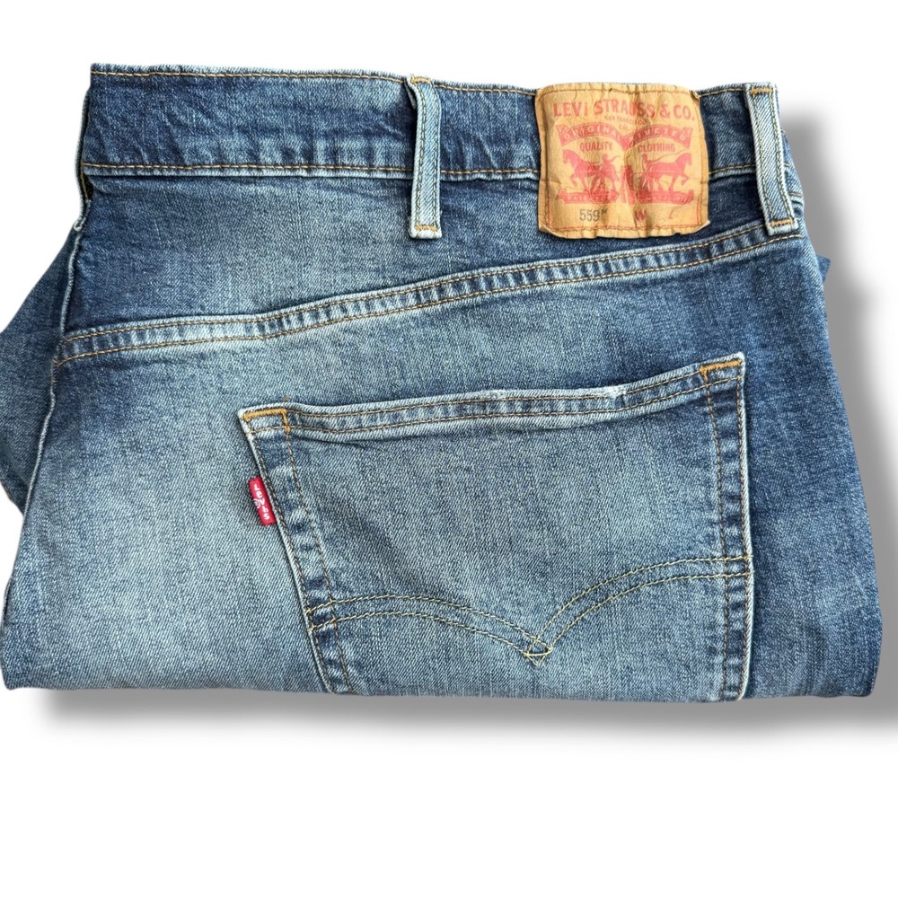 Levi Strauss Co 559 Mens Jeans W48 L28 (48x23) Blue Denim Relaxed Fit - Picture 2 of 10